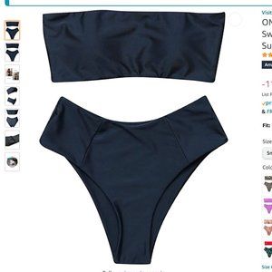 *NEW IN BAG* High Waisted Bandeau Bikini Swimsuit Sz Small